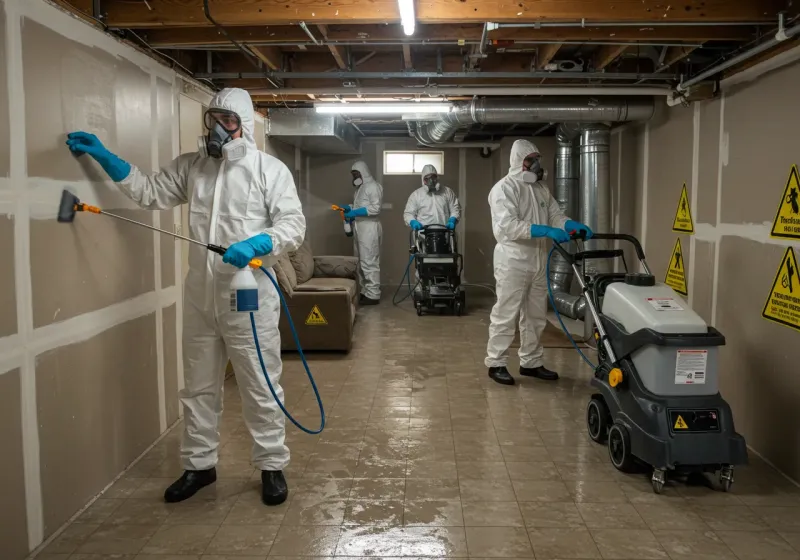 Basement Moisture Removal and Structural Drying process in Greensburg, IN